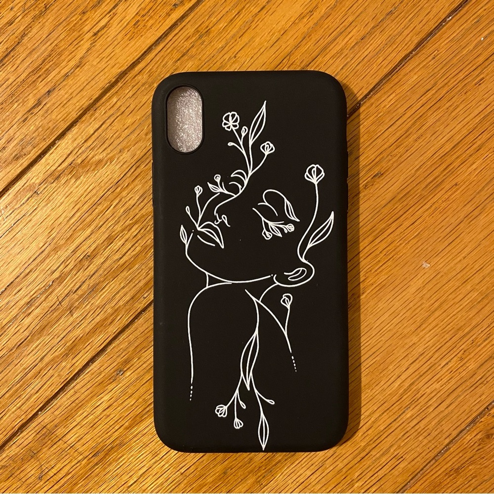 NEW iPhone XR Line Art Silhouette Black Phone Case